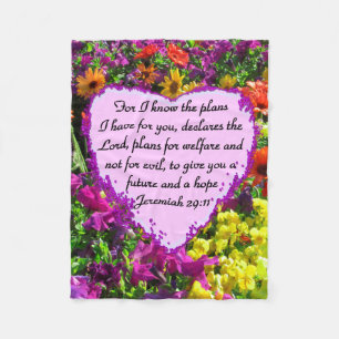 FLORAL JEREMIAH 29:11 FOTO DESIGN FLEECEDECKE