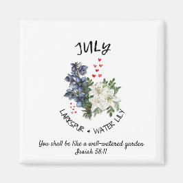 Floral JULI Geburtsmonat Blume Custom Christlich Magnet