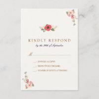 Floral Jumping the Broom Wedding RSVP Reaktion