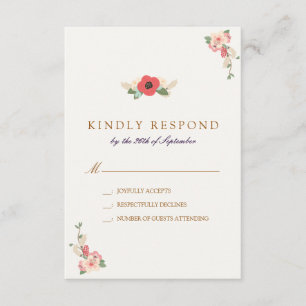Floral Jumping the Broom Wedding RSVP Reaktion