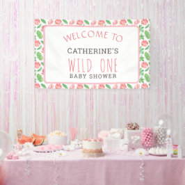 Floral Jungle Safari Girl Babydusche Willkommen Banner