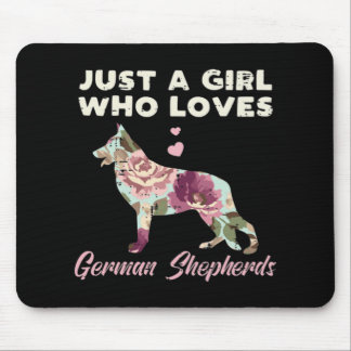Floral Just A Girl Who Loves German Shepherd Mousepad