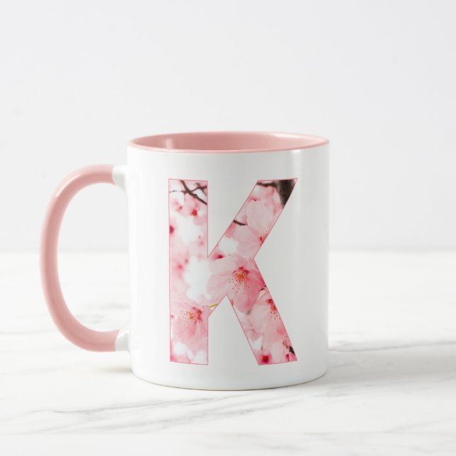Floral K Initial Mug | Personalized Name & Traits Tasse (Links)