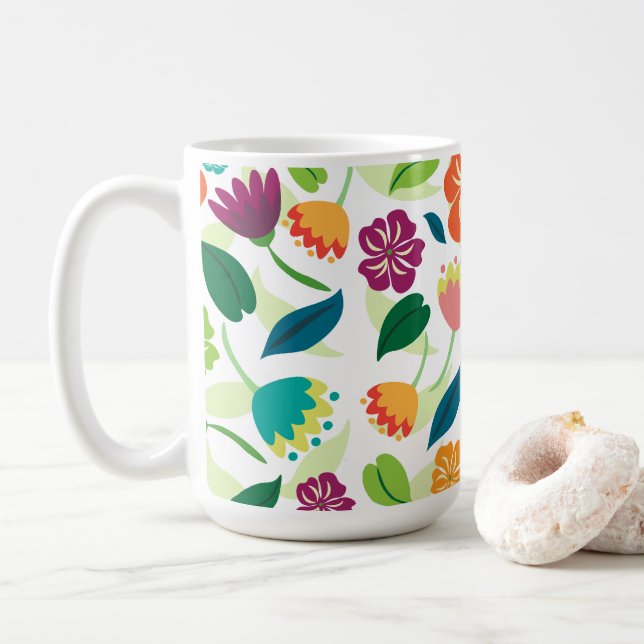 floral kaffeetasse (Mit Donut)