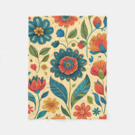 Floral Kaleidoscope Garden - Vibrant Nature Art Fleecedecke