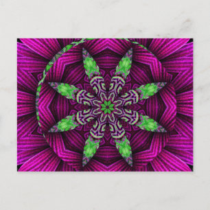 Floral Kaleidoscopic Mandala Design Postkarte