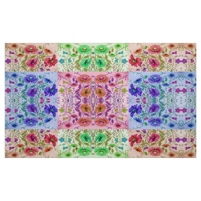Floral Kaleidoskop Stoff (Fat Quarter (45,7 x 55,9 cm))