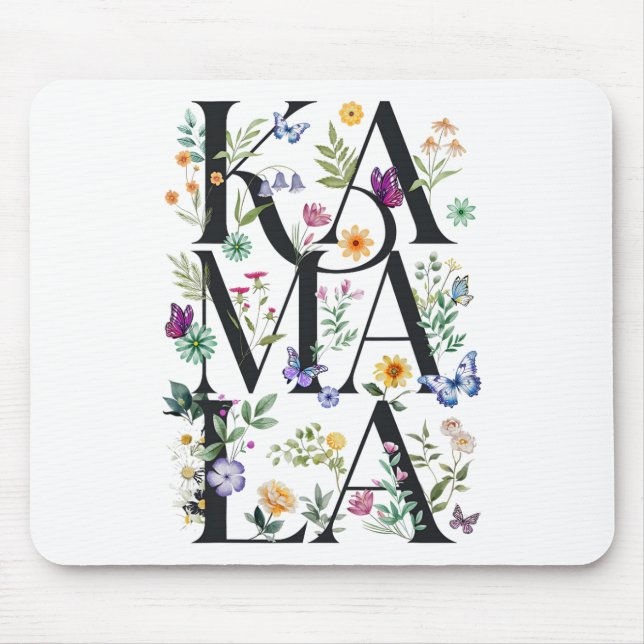 Floral Kamala Botanical Kamala Harris 2024 Frau P Mousepad (Vorne)