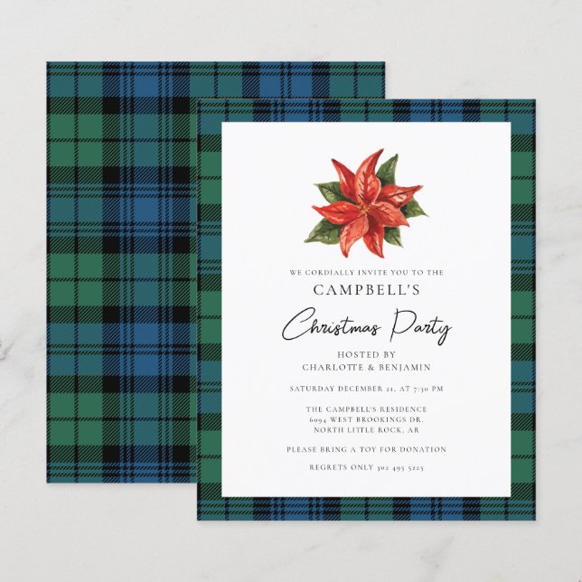 Floral Kariert Campbell Tartan Weihnachts-Party (Vorne/Hinten)