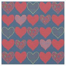 Floral, Karo Gingham und Polka Dots Hearts