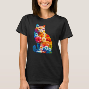 Floral Katze Lover Katzenwelse Mama Tiere Lover T  T-Shirt