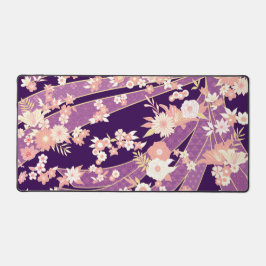 Floral Kimono Muster Violet Schreibtischunterlage