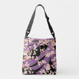 Floral Kimono Muster Violet Tragetaschen Mit Langen Trägern