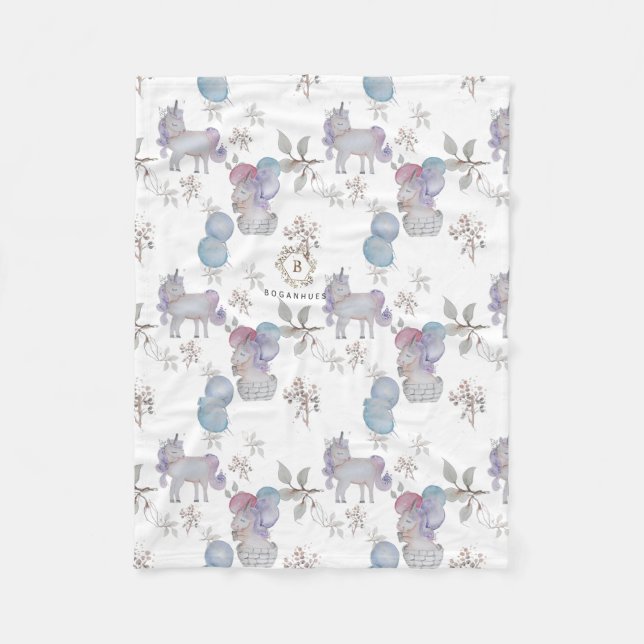 Floral Kinderzimmer Whimsical Print Babydecke Fleecedecke (Vorderseite)