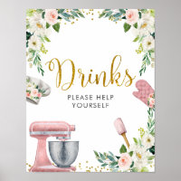 Floral Kitchen Brautparty Drinks Unterschreiben