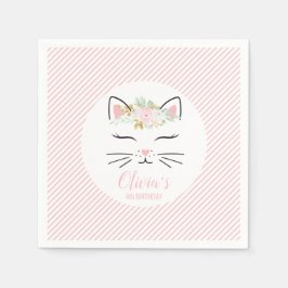 Floral Kitten Geburtstagsparty Napkins kitschig Ge Serviette