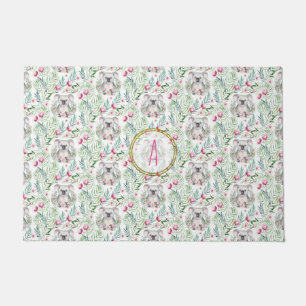 Floral KOALA BEAR Monogram Girls Bedroom Kinderzim Fußmatte