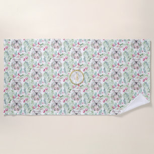 Floral KOALA BEAR Monogram Girls Bedroom Kinderzim Strandtuch