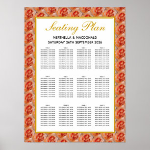 Floral KORALE ROSE 120 Sitze Sitzplan Poster