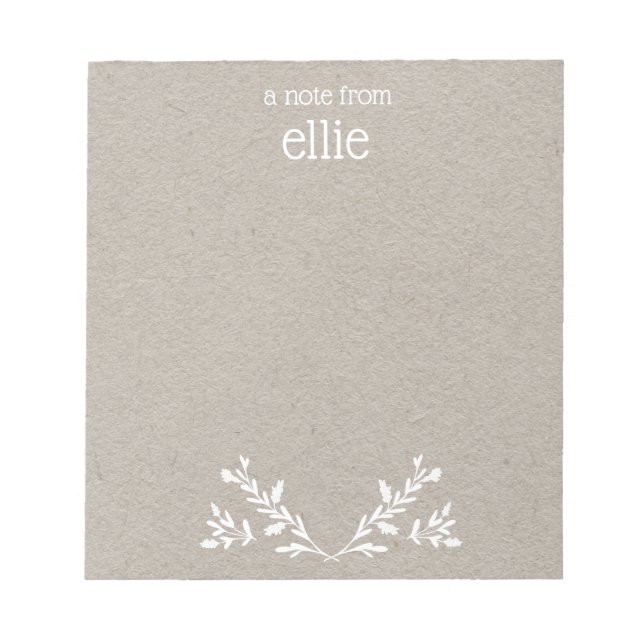 Floral Kraft Boho Country Notepad Notizblock (Vorderseite)