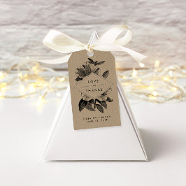 Floral Kraft Gastgeschenk Hochzeit Vielen Dank Geschenkanhänger