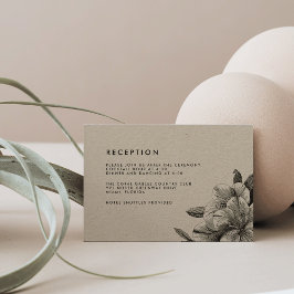 Floral Kraft Hochzeitskarte Einladung