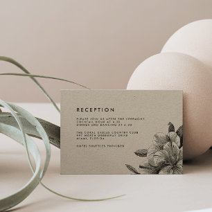 Floral Kraft Hochzeitskarte Einladung