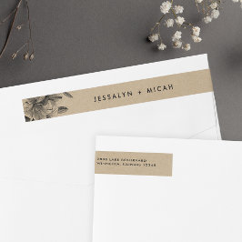 Floral Kraft Wedding Rücksendeadresse