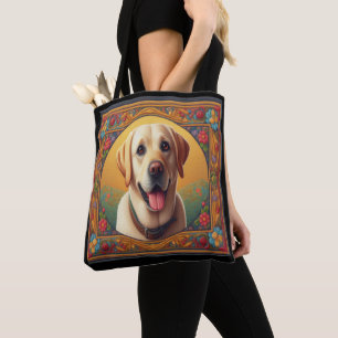 Floral Labrador Retriever Hund farbenfrohe Grenze
