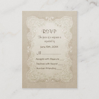 Floral Lace Butterfly Wedding Begleitkarte