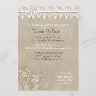 Floral Lace Butterfly Wedding Einladung