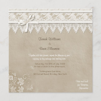 Floral Lace Butterfly Wedding Einladung