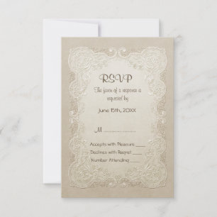 Floral Lace Butterfly Wedding RSVP Karte