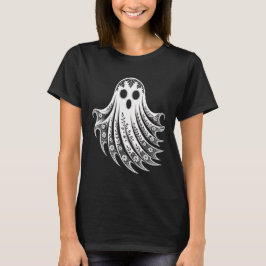 Floral Lace Ghost Halloween Boho Whimsigoth Spooky T-Shirt