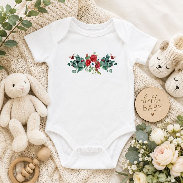 Floral Lady Bug Design Baby Bodysuit Strampler (Von Creator hochgeladen)
