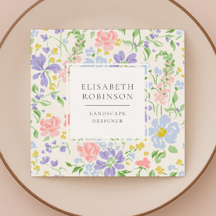Floral Landscape Planer Business Card Quadratische Visitenkarte