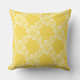 floral lattice yellow pattern kissen