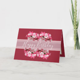 Floral Laurel Blume Bouquet Pink Girl Geburtstag Karte
