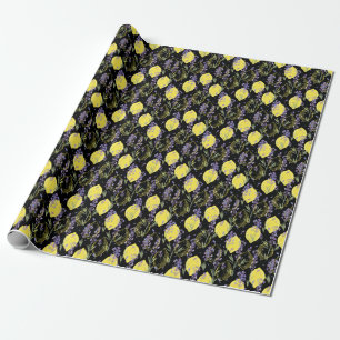 Floral Lavender Lemons Vintag Illustration Geschenkpapier