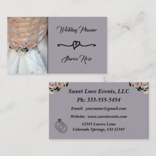 Floral Lavender Wedding Planner Business Card Visitenkarte