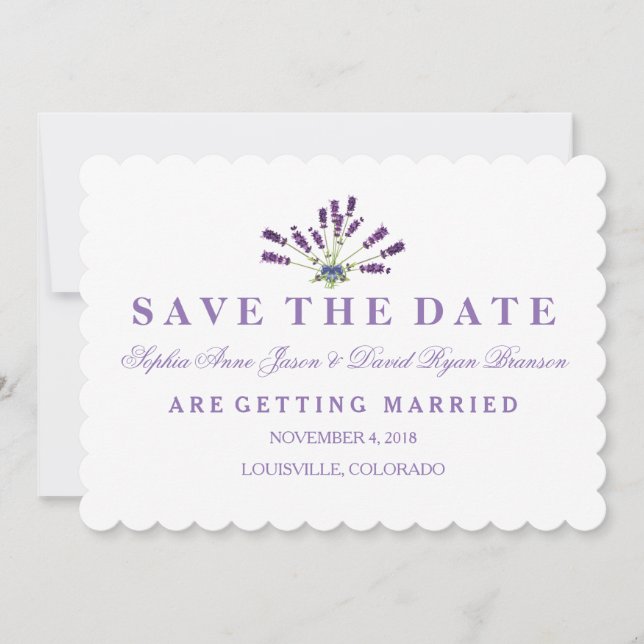 Floral Lavender Wedding speichern das Datum Save The Date (Vorderseite)