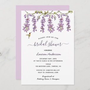 Floral Lavender Wisteria Brautparty Ankündigung