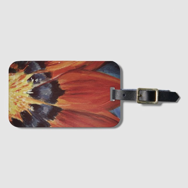Floral Leaf Art Luggae Tag Gepäckanhänger (Vorderseite (Horizontal))
