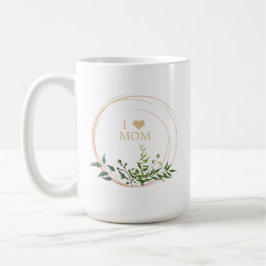 Floral Leaves & Branches in Pink with Quote  Mom Kaffeetasse