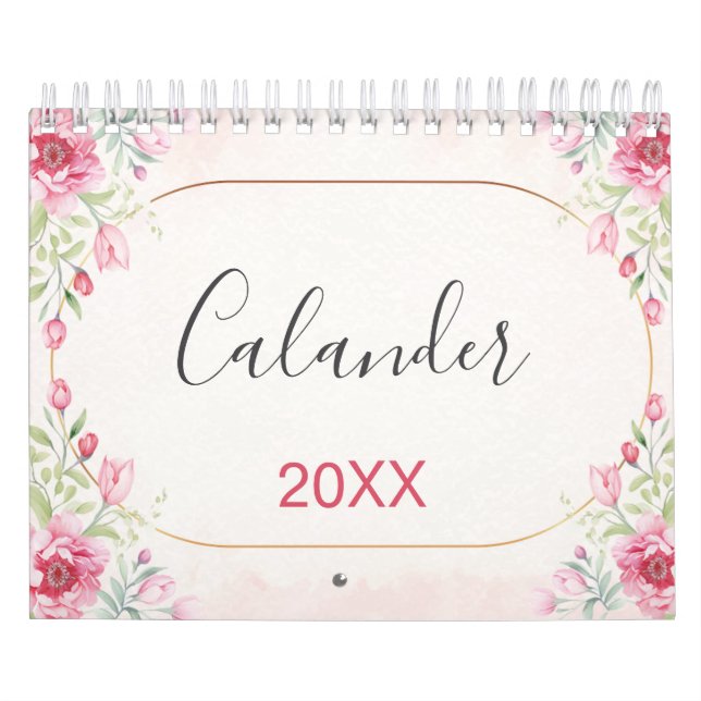 Floral, Leaves Gold Design Kalender (Titelbild)