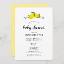 Floral Lemon Citrus Elegant Baby Dusche