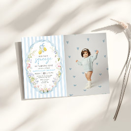 Floral Lemon  Our Main Squeeze Birthday Invitation Einladung