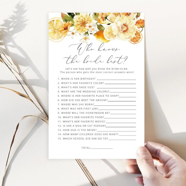 Floral Lemon Wer kennt das beste Spiel der Braut (Von Creator hochgeladen)