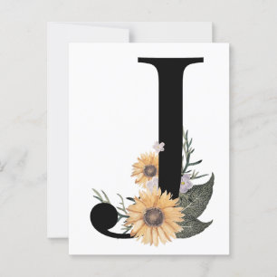 Floral Letter J typografie Postkarte