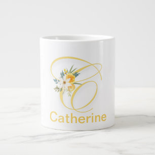 Floral Letter Modernes Monogramm Erste Tasse für K